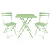 Bolero Perth Light Green Pavement Style Steel Folding Chairs (2 Pack) Bolero