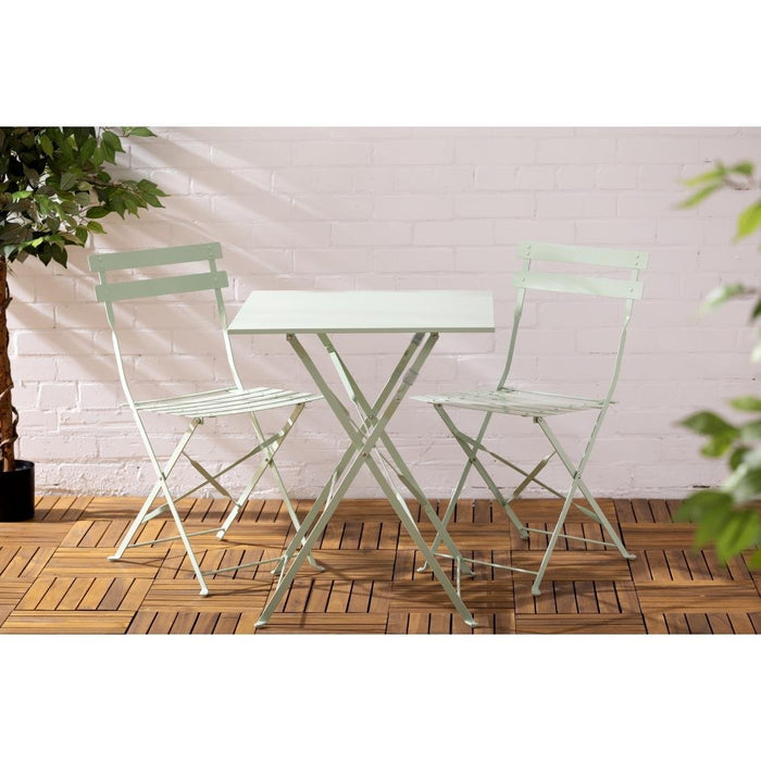Bolero Perth Light Green Pavement Style Steel Table Square 600mm Bolero