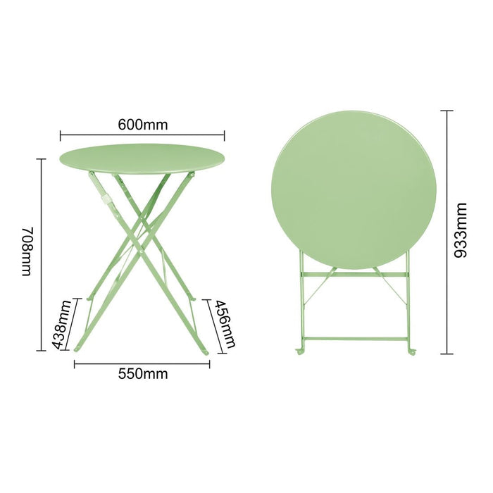 Bolero Perth Light Green Pavement Style Steel Table Round 600mm Bolero