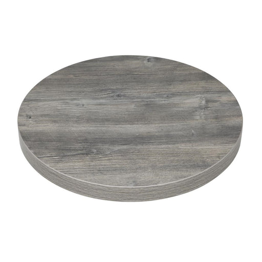 Bolero Pre-Drilled Round Melamine Table Top Ash Grey 600mm Bolero