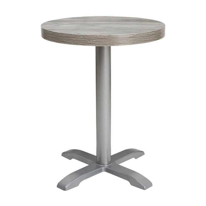 Bolero Pre-Drilled Round Melamine Table Top Ash Grey 600mm Bolero