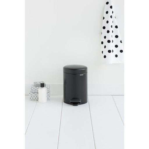Brabantia Newlcon Pedal Bin Matt Black 3Ltr Brabantia