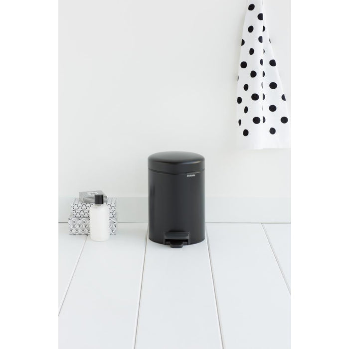 Brabantia Newlcon Pedal Bin Matt Black 3Ltr Brabantia