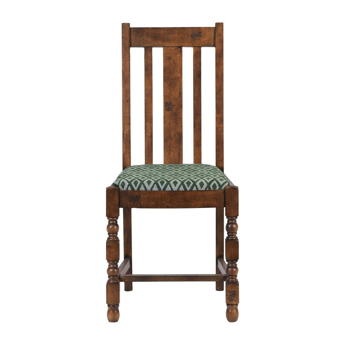 Mayfair Dining Chairs with Green Diamond Padded Seat (2 Pack) Everyday