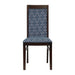 Brooklyn Padded Back Dark Walnut Dining Chair with Blue Diamond Padded Seat and Back (2 Pack) Everyday