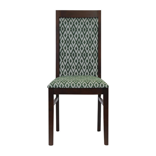 Brooklyn Walnut Dining Chair with Green Padded Seat and Back (2 Pack) Everyday