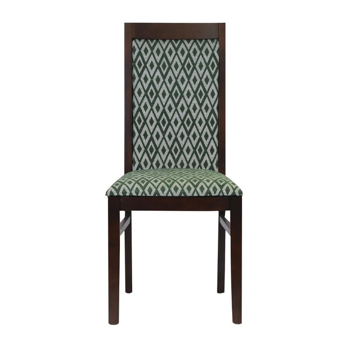 Brooklyn Walnut Dining Chair with Green Padded Seat and Back (2 Pack) Everyday