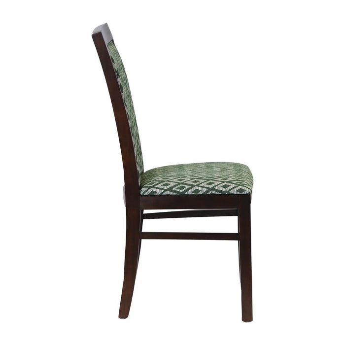 Brooklyn Walnut Dining Chair with Green Padded Seat and Back (2 Pack) Everyday