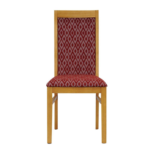 Brooklyn Padded Back Soft Oak Dining Chair with Red Diamond Padded Seat and Back (2 Pack) Everyday