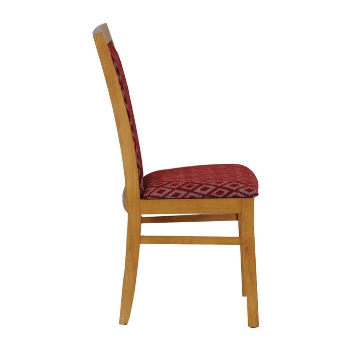 Brooklyn Padded Back Soft Oak Dining Chair with Red Diamond Padded Seat and Back (2 Pack) Everyday