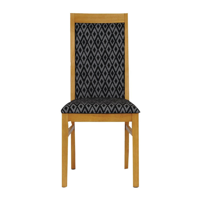 Brooklyn Oak Dining Chair with Black Padded Seat and Back (2 Pack) Everyday
