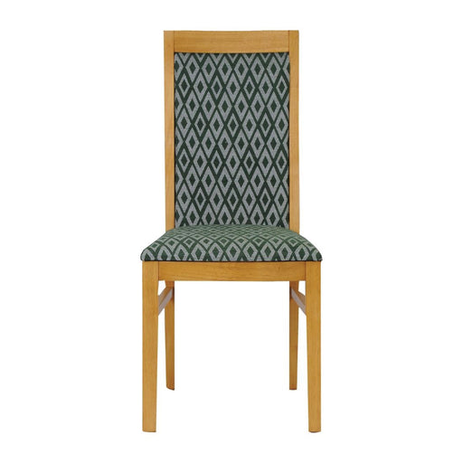 Brooklyn Padded Back Soft Oak Dining Chair with Green Diamond Padded Seat and Back (2 Pack) Everyday