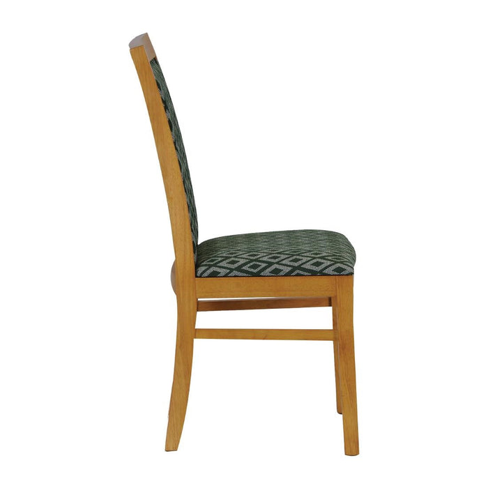 Brooklyn Padded Back Soft Oak Dining Chair with Green Diamond Padded Seat and Back (2 Pack) Everyday
