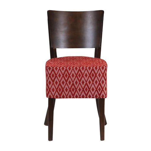 Asti Padded Dark Walnut Dining Chair with Red Diamond Deep Padded Seat and Back (2 Pack) Everyday