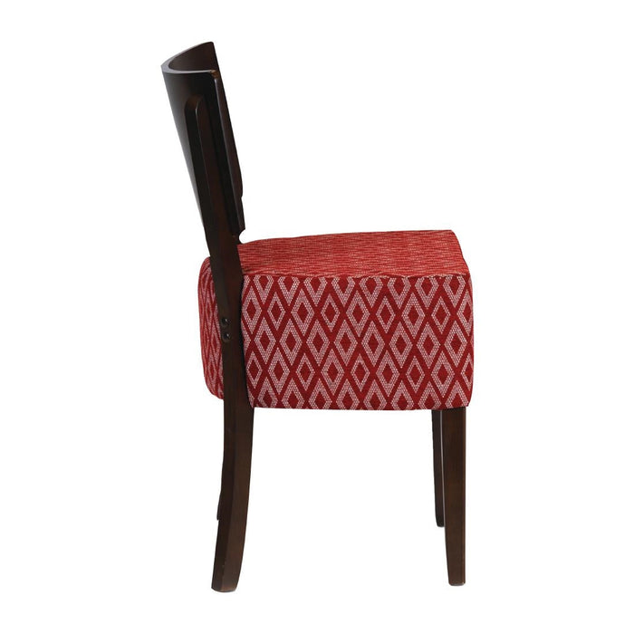 Asti Padded Dark Walnut Dining Chair with Red Diamond Deep Padded Seat and Back (2 Pack) Everyday
