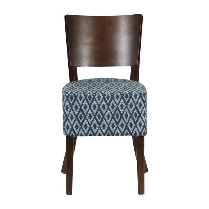 Asti Walnut Dining Chair with Blue Padded Seat and Back (2 Pack) Everyday