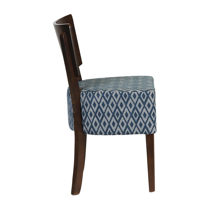 Asti Walnut Dining Chair with Blue Padded Seat and Back (2 Pack) Everyday