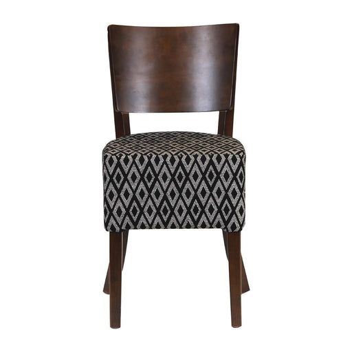 Asti Padded Dark Walnut Dining Chair with Black Diamond Deep Padded Seat and Back (2 Pack) Everyday