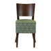 Asti Padded Dark Walnut Dining Chair with Green Diamond Deep Padded Seat and Back (2 Pack) Everyday