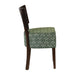 Asti Padded Dark Walnut Dining Chair with Green Diamond Deep Padded Seat and Back (2 Pack) Everyday