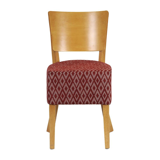 Asti Padded Soft Oak Dining Chair with Red Diamond Deep Padded Seat and Back (2 Pack) Everyday