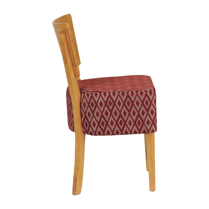 Asti Padded Soft Oak Dining Chair with Red Diamond Deep Padded Seat and Back (2 Pack) Everyday
