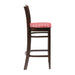 Manhattan Dark Walnut Bar Chair with Red Diamond Padded Seat Everyday
