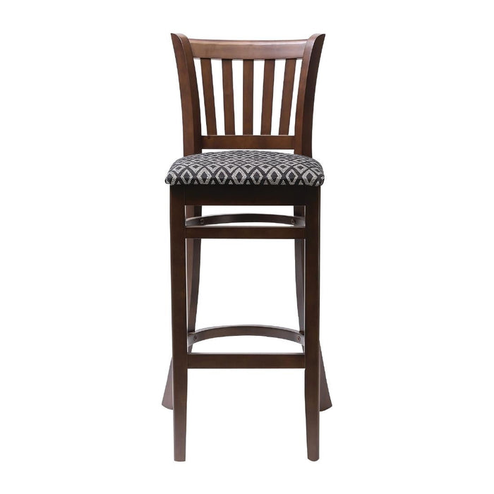 Manhattan Dark Walnut Bar Chair with Black Diamond Padded Seat Everyday