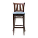 Manhattan Dark Walnut Bar Chair with Blue Diamond Padded Seat Everyday