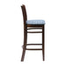Manhattan Dark Walnut Bar Chair with Blue Diamond Padded Seat Everyday