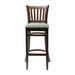 Manhattan Dark Walnut Bar Chair with Green Diamond Padded Seat Everyday
