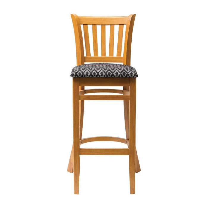 Manhattan Soft Oak Bar Chair with Black Diamond Padded Seat Everyday