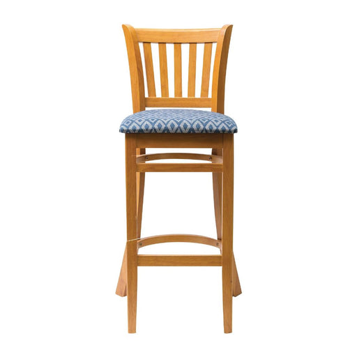 Manhattan Soft Oak Bar Chair with Blue Diamond Padded Seat Everyday
