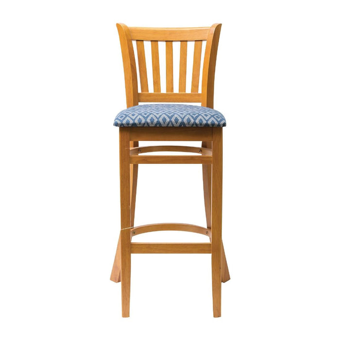 Manhattan Soft Oak Bar Chair with Blue Diamond Padded Seat Everyday