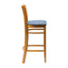 Manhattan Soft Oak Bar Chair with Blue Diamond Padded Seat Everyday