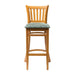 Manhattan Soft Oak Bar Chair with Green Diamond Padded Seat Everyday