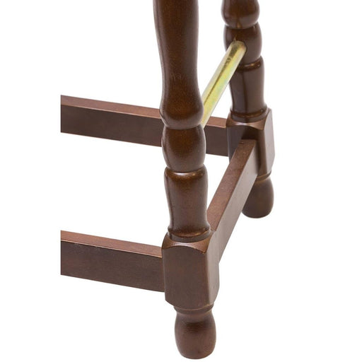 Classic Dark Wood High Bar Stool with Red Diamond Seat (2 Pack) Everyday