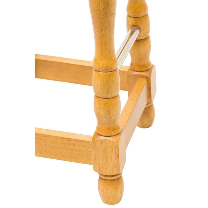 Classic Soft Oak High Bar Stool with Green Diamond Seat (2 Pack) Everyday
