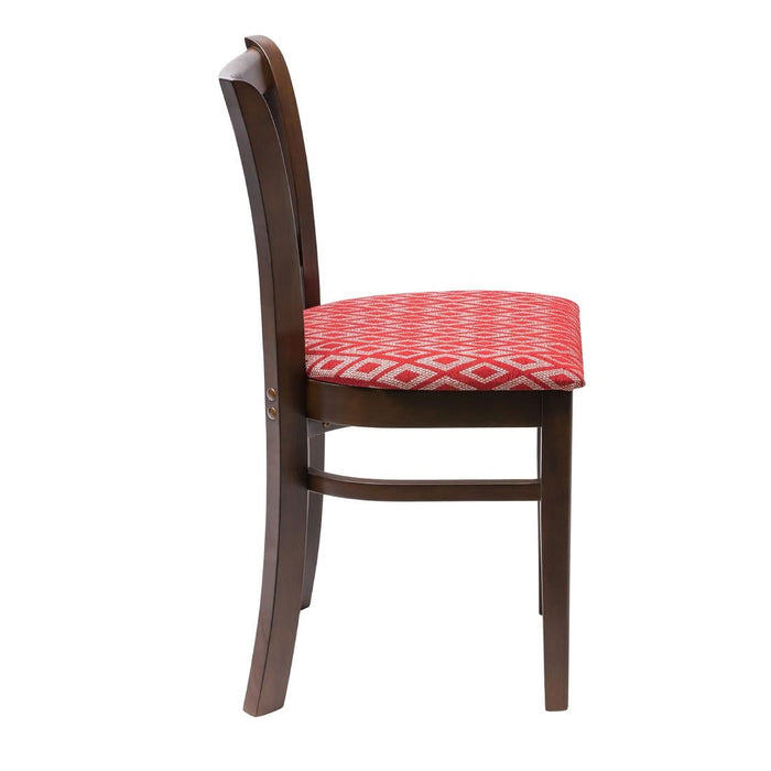 Manhattan Dark Walnut Dining Chair with Red Diamond Padded Seat (2 Pack) Everyday