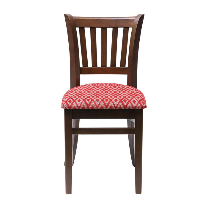 Manhattan Dark Walnut Dining Chair with Red Diamond Padded Seat (2 Pack) Everyday