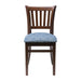 Manhattan Dark Walnut Dining Chair with Blue Diamond Padded Seat (2 Pack) Everyday