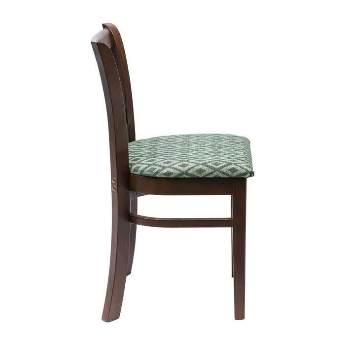 Manhattan Dark Walnut Dining Chair with Green Diamond Padded Seat (2 Pack) Everyday