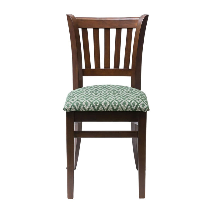 Manhattan Dark Walnut Dining Chair with Green Diamond Padded Seat (2 Pack) Everyday