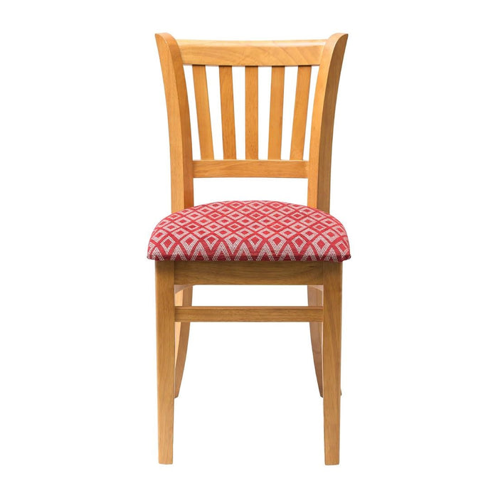 Manhattan Soft Oak Dining Chair with Red Diamond Padded Seat (2 Pack) Everyday