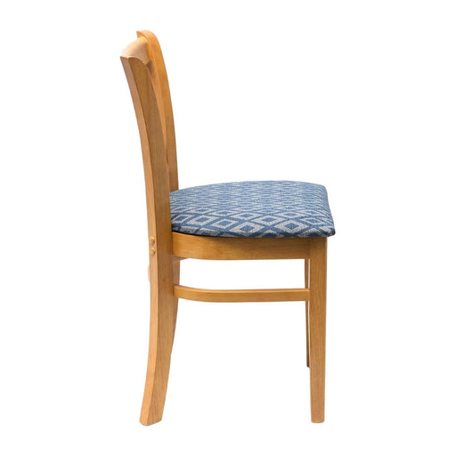 Manhattan Soft Oak Dining Chair with Blue Diamond Padded Seat (2 Pack) Everyday
