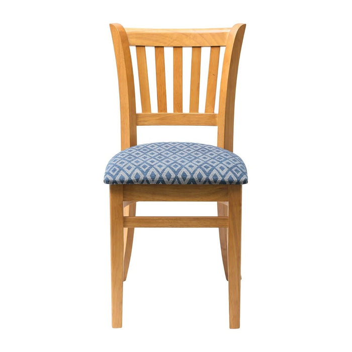 Manhattan Soft Oak Dining Chair with Blue Diamond Padded Seat (2 Pack) Everyday