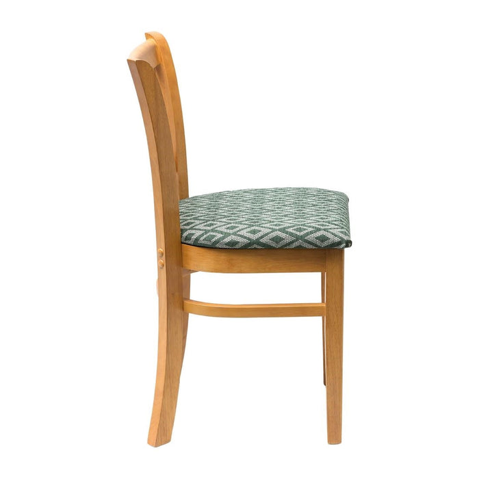 Manhattan Soft Oak Dining Chair with Green Diamond Padded Seat (2 Pack) Everyday