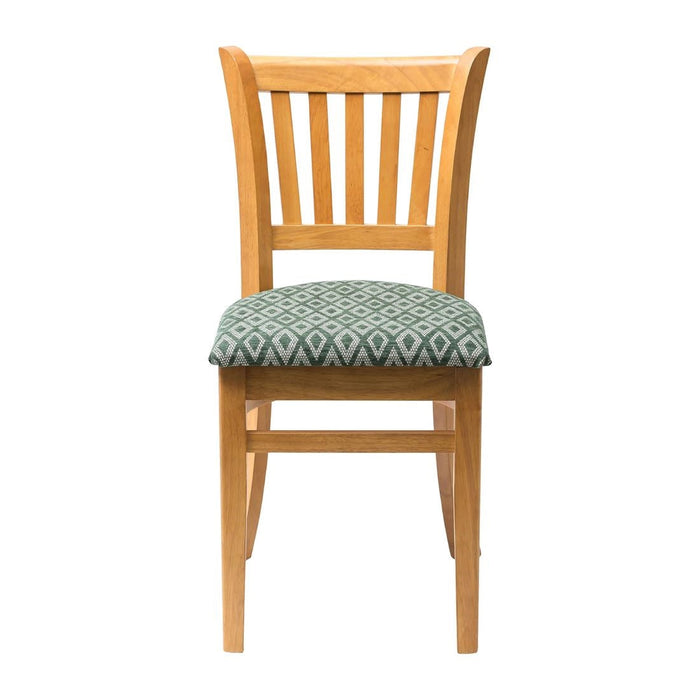 Manhattan Soft Oak Dining Chair with Green Diamond Padded Seat (2 Pack) Everyday