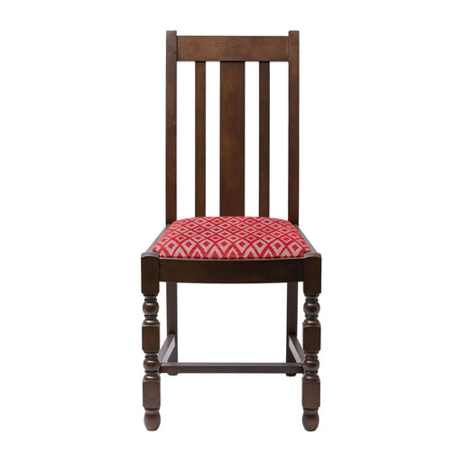 Mayfair Dark Wood Dining Chairs with Red Diamond Padded Seat (2 Pack) Everyday