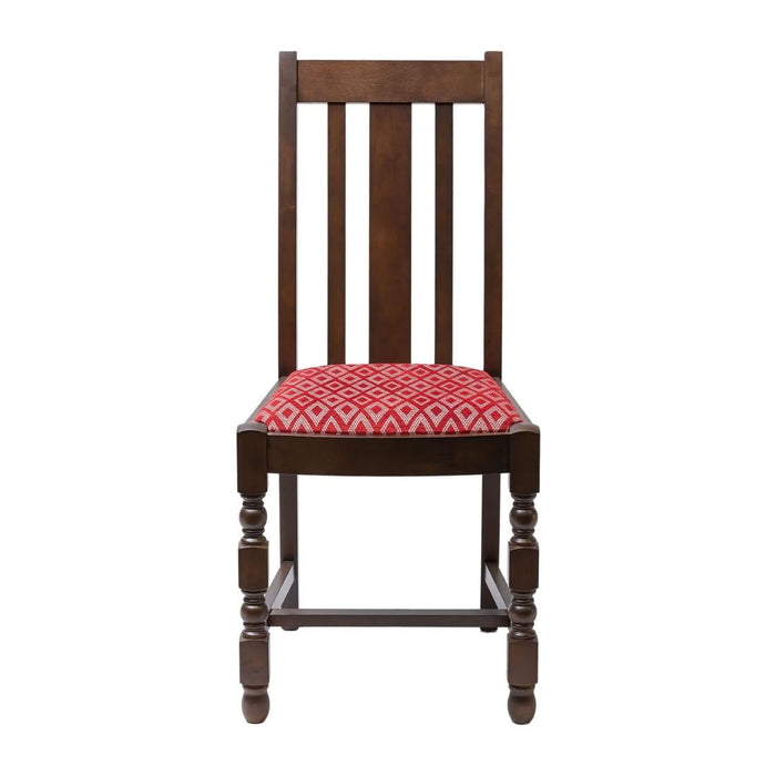 Mayfair Dark Wood Dining Chairs with Red Diamond Padded Seat (2 Pack) Everyday